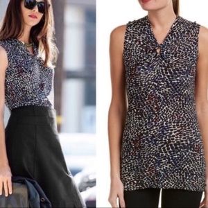 Cabi Bowie Sleeveless Animal Print Tie Tank Top